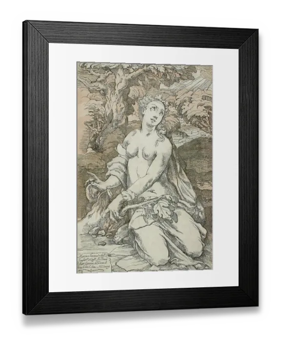 Framed Print : Print of Eve from Andrea Andreani's engraving, 1587 Framed Print : Print of Eve from Andrea Andreani's engraving, 1587