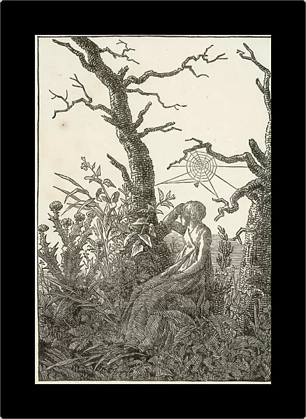 Woman with Spider's Web Between Bare Trees, 1803. Creator: Caspar David Friedrich