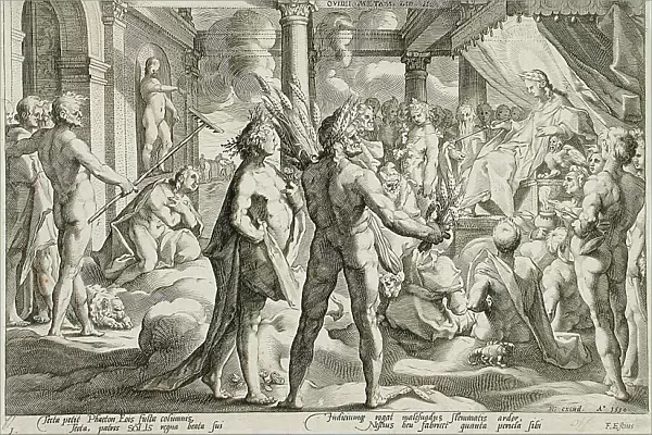 Phaeton Asking for the Chariot, published 1590. Creator: Hendrik Goltzius