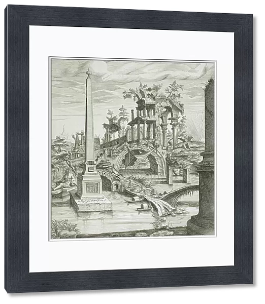Landscape with Ruins, 1596. Creator: Hendrick Hondius I