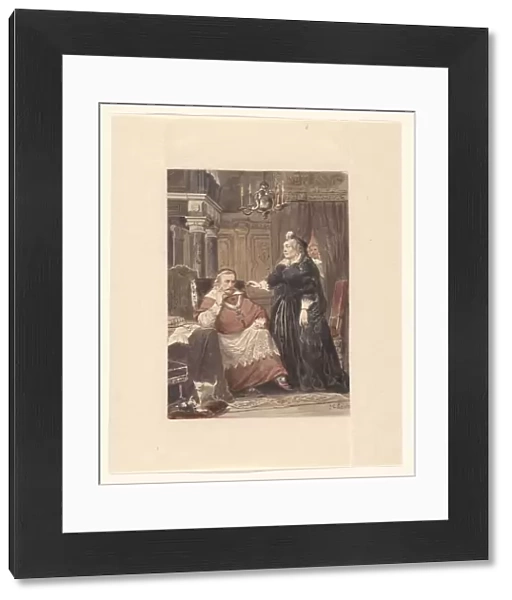 Two people in an interior, possibly Maria de Medici and Cardinal de Richelieu, 1833-1890. Creator: Johan Coenraad Leich