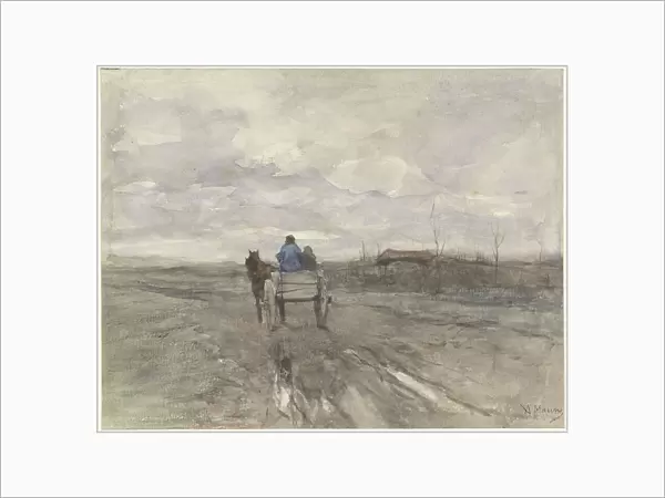 Farmer's cart on a country road, 1848-1888. Creator: Anton Mauve