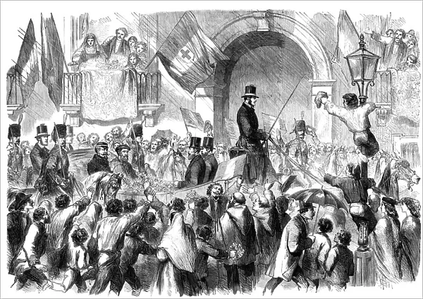 Entry of Victor Emmanuel into Naples - sketched in the Toledo... 1860. Creator: Unknown