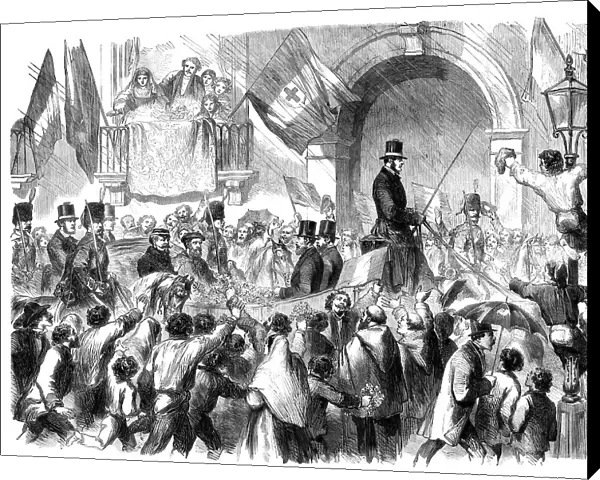 Entry of Victor Emmanuel into Naples - sketched in the Toledo... 1860. Creator: Unknown