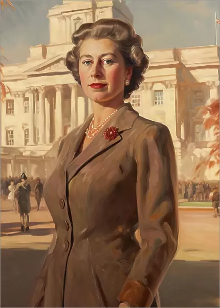AI IMAGE - Portrait of Queen Elizabeth II, 1950s, (2023). Creator: Heritage Images