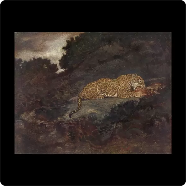Leopard Eating, 19th century. Creator: Antoine-Louis Barye