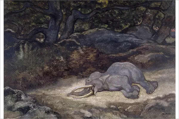 Elephant Asleep, c1850s-1860s. Creator: Antoine-Louis Barye