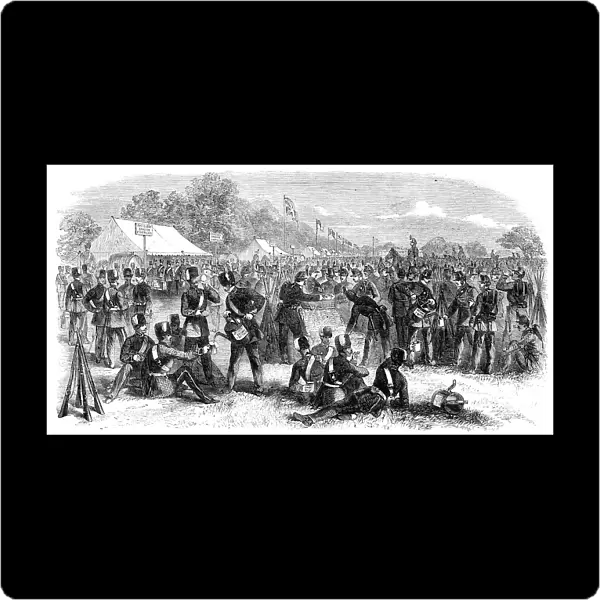 Bivouac of the Volunteers at the close of the Review, 1860. Creator: Unknown