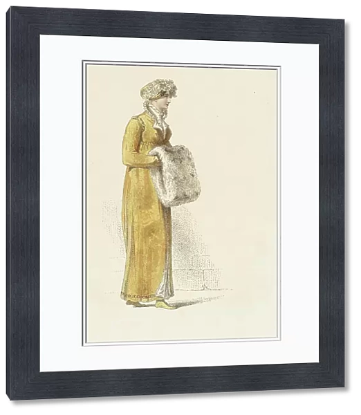 Fashion Plate (Promenade Dress), 1814. Creator: Rudolph Ackermann