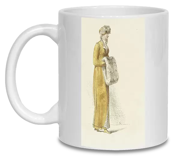Fashion Plate (Promenade Dress), 1814. Creator: Rudolph Ackermann