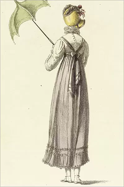 Fashion Plate (Walking Dress), 1814. Creator: Rudolph Ackermann