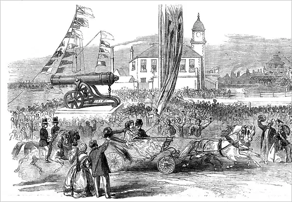 Inauguration of a Russian Gun at Seaham Harbour, near Sunderland, 1858. Creator: Unknown