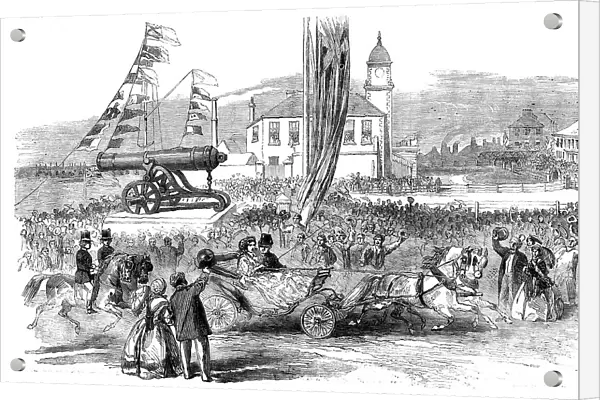 Inauguration of a Russian Gun at Seaham Harbour, near Sunderland, 1858. Creator: Unknown