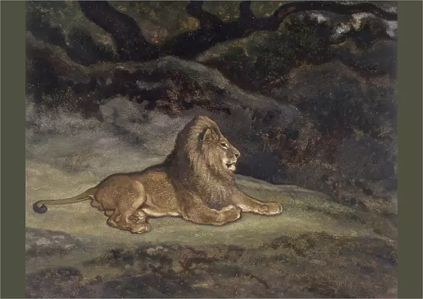 Lion at Rest, c1850s-1860s. Creator: Antoine-Louis Barye