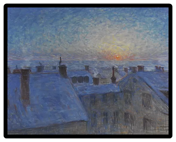 Sunrise over the Rooftops. Motif from Stockholm, 1903. Creator: Eugène Jansson