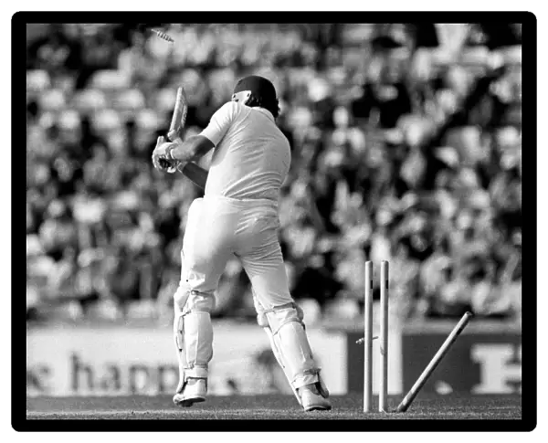Bowled! England v West Indies test match at the Oval - Wayne Larkins in action
