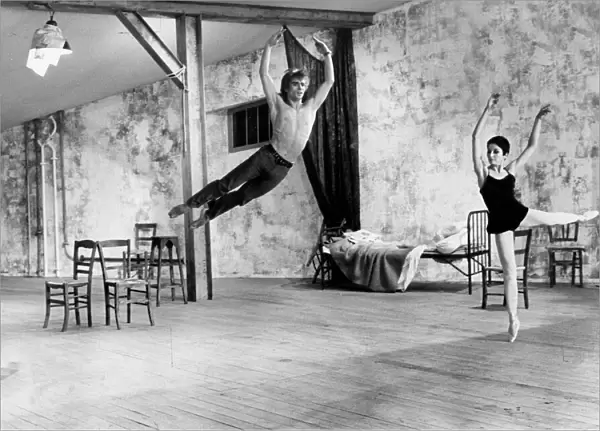 Russian ballet dancer Rudolf Nureyev in jeans and bare torso