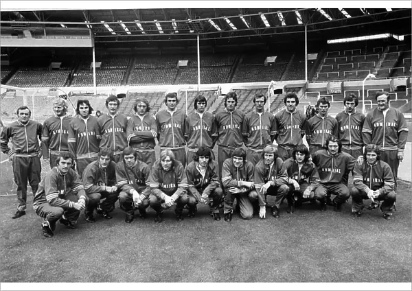 England football squad at Wembley prior to their game with Czechoslovakia 1974