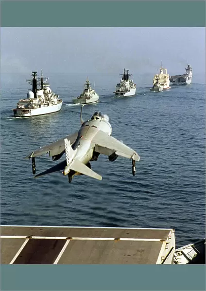 FA2 Sea Harrier Launches from HMS Illustrious