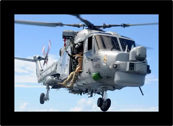 Rapid Rope Training from HMS Monmouths Lynx Helicopter