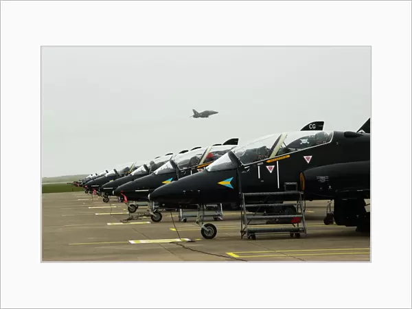 Hawk Aircraft Lined up on the Line at RAF Valley
