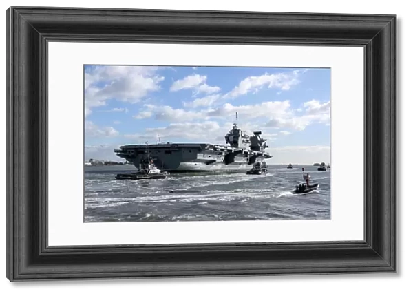 Hms Queen Elizabeth Leaves Portsmouth for Helicopter Trials