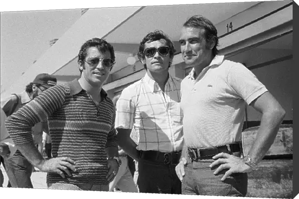 Formula One World Championship: Ferrari team mates L to R: Mario Andretti, Jacky Ickx and Clay Regazzoni