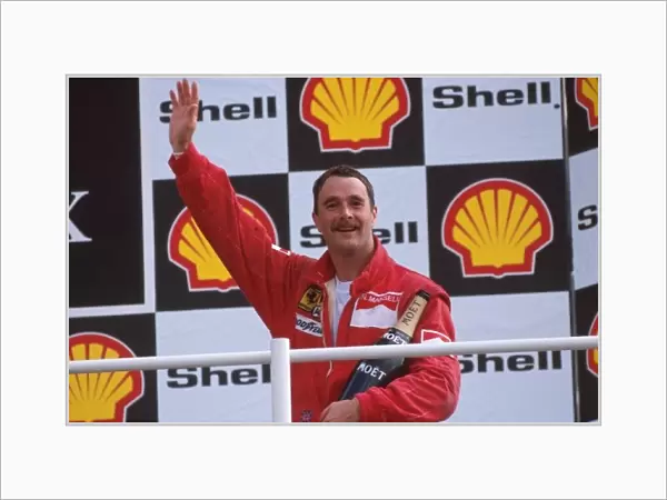 Formula One World Championship: Second placed finisher Nigel Mansell Ferrari 640