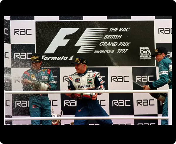 1997 BRITISH GP. Jacques Villeneuve wins the race, beating Jean Alesi