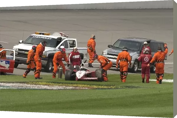 2002 IRL Michigan, 28 July, 2002 #9 Jeff Ward after his crash during the Michigan Indy
