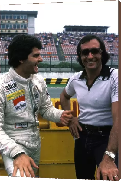 Formula One World Championship: Chico Serra Fittipaldi talks with Emerson Fittipaldi Fittipaldi Team Owner