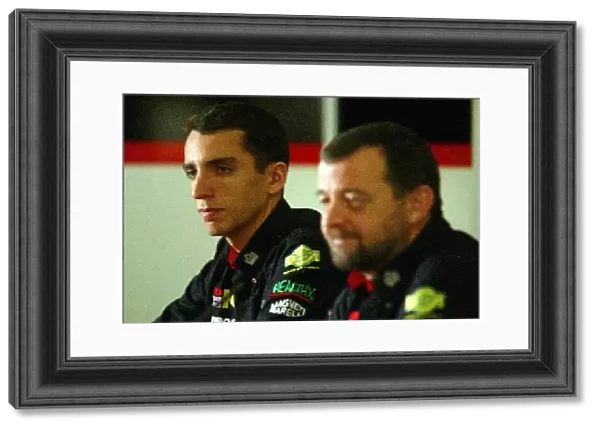 Formula One World Championship: Justin Wilson, at a press conference with Paul Stoddart Minardi Team Owner, is the first driver to be announced