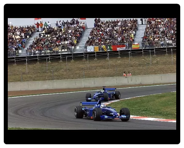 Formula One World Championship: Jean Alesi Prost Acer AP04 leads Luciano Burti Prost Acer AP04