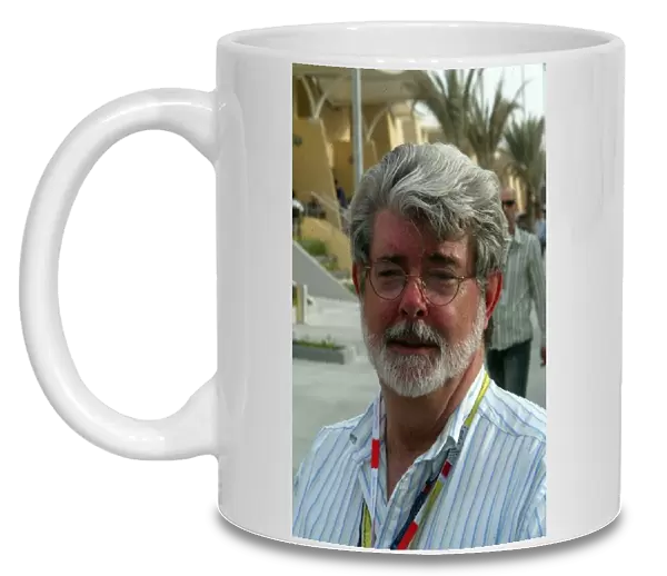 Formula One World Championship: Star Wars Director George Lucas in the paddock