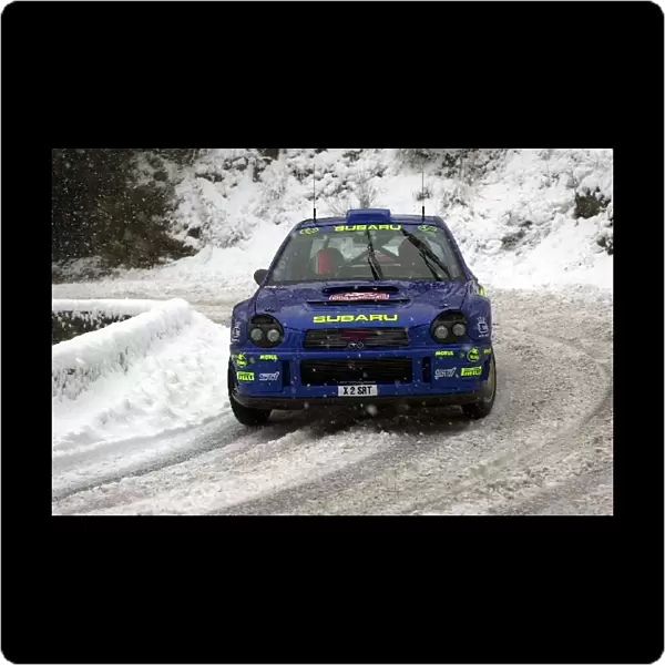 2001 World Rally Championship: Richard Burns during shakedown in his Subaru Impreza 44S