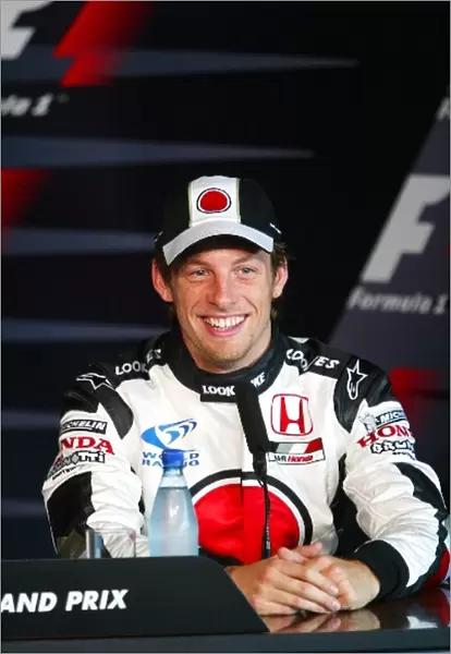 Formula One World Championship: Third placed Jenson Button BAR in the post race qualifying session