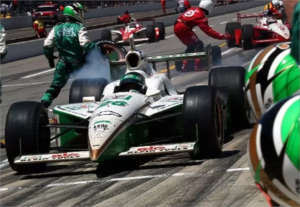 Second placed Paul Tracy (CDN) Team Green Dallara Chevrolet believed he had won following another controversial Indy