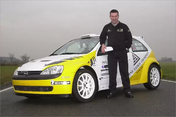 World Rally Championship: Niall McShea with his Opel Corsa Junior WRC car at the MIRA Testing Ground, England
