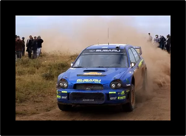FIA World Rally Championship: Rally leader Tommi Makinen Subaru Impreza WRC retired with broken rear dampers