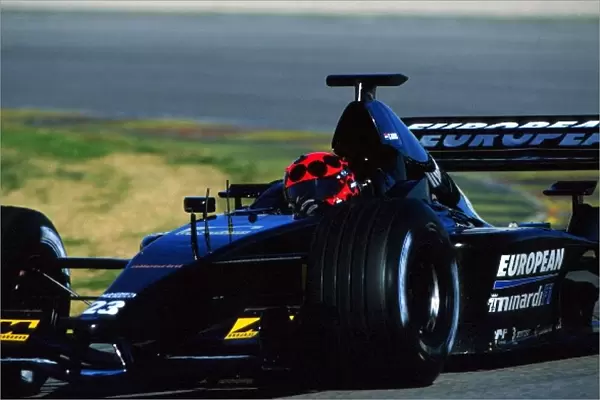 Formula One World Championship: Christijan Albers drives the European Minardi PS01 on his debut test for the team