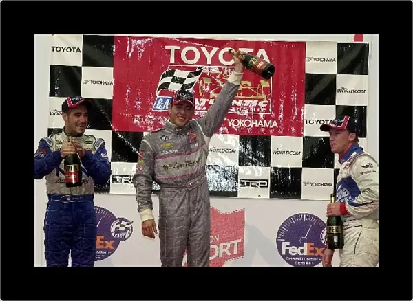 Top three finishers Macri, Valiante, and Moran at the Toyota Atlantic race