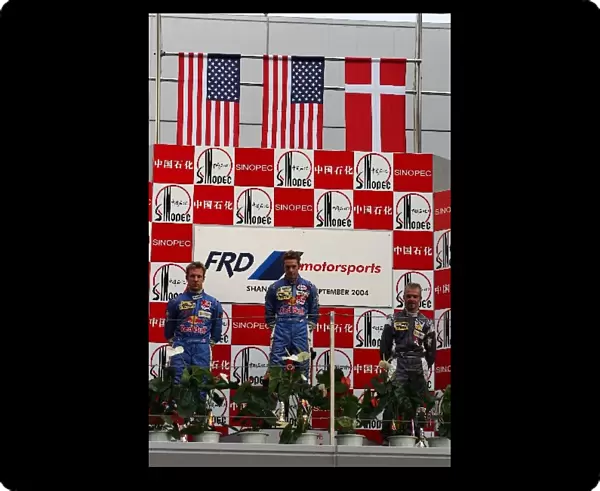 Formula Renault Asia: The podium: Colin Fleming, second; Scott Speed, winner; J Laursen, third