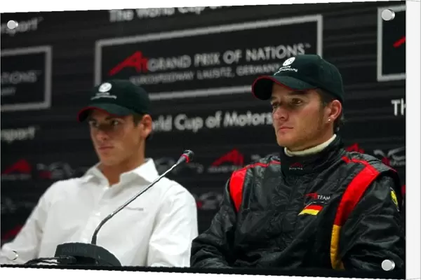 A1 Grand Prix: Adrian Sutil A1 Team Germany and Timo Scheider A1 Team Germany in the Friday press conference