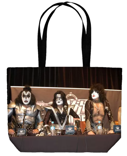 Formula One World Championship: Rock legends Kiss at the press conference, L-R: Gene Simmons, Tommy Thayer, Paul Stanley and Eric Singer