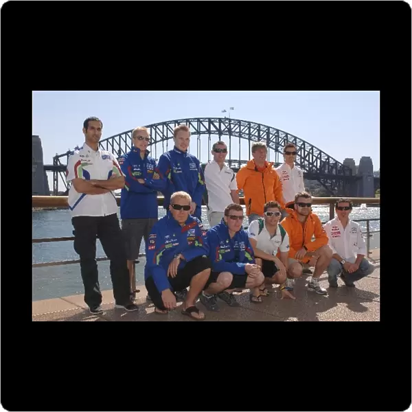 World Rally Championship: The WRC drivers pose in front of the Sydney Harbour Bridge