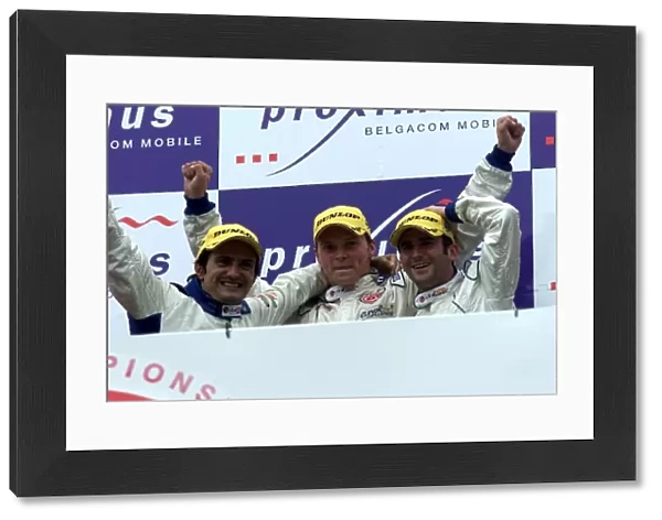 FIA GT Championship: L-R: Stephane Ortelli  /  Marc Lieb  /  Romain Dumas Freisinger Motorsport won the race overall