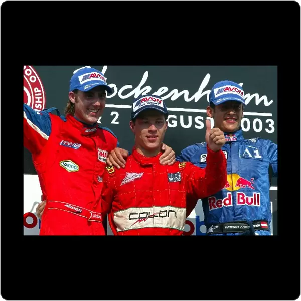 Formula 3000 International Championship: The podium: Bjorn Wirdheim Arden International second; Ricardo Sperafico Coloni Motorsport, winner