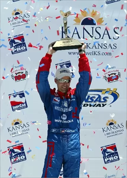 Indy Racing League: Bryan Herta Andretti Green Racing Dallara Honda celebrates his victory on the podium