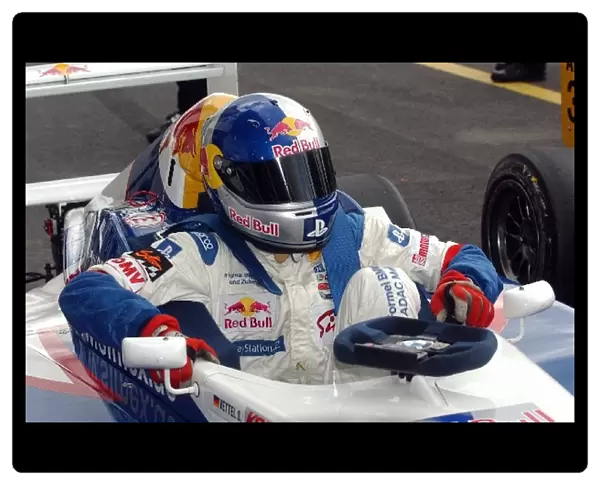Sebastian Vettel (GER), Eifelland Racing (2nd), getting out of his car in parc ferme