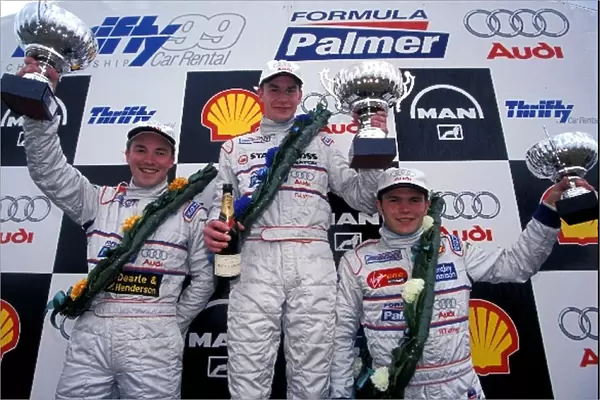 Formula Palmer Audi Championship: The podium finishers: 2nd, race winner Richard Lyons and Richard Tarling 3rd